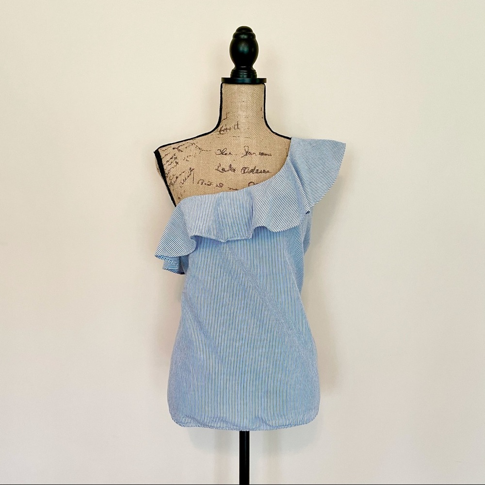 Anne Taylor One Shoulder Sleeveless Blouse